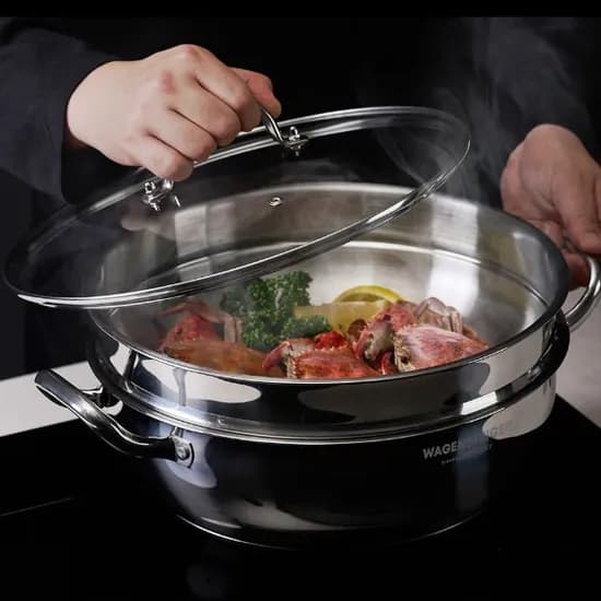 바겐슈타이거 멀티 2단 스팀팟, 스텐, 32cm, 1개