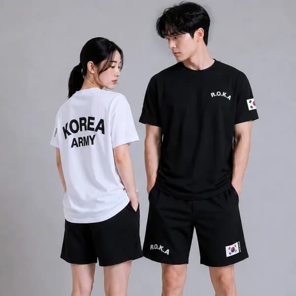 R.O.K.A 로카 남녀공용 에어쿨 데일리 티셔츠 & 반바지, 블랙, 95, 1장