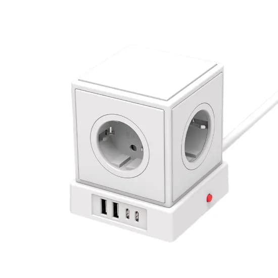 파워스테이션 타워형 4구 PD QC 멀티탭 QDB0420-CU 4000W 화이트 1.8m 1개