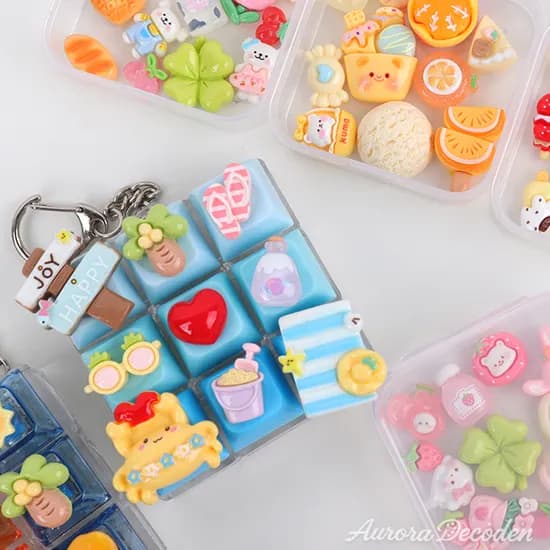 키캡 키링 클릭커 키보드 키링용 데코덴 파츠 만들기 세트 KIT2601 쿨써머 1세트