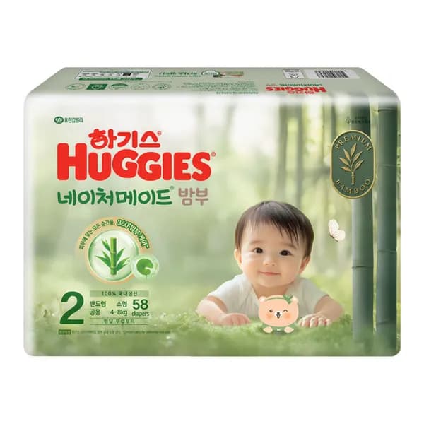 하기스 네이처메이드 밤부 밴드 2단계 소형 남녀공용 116개