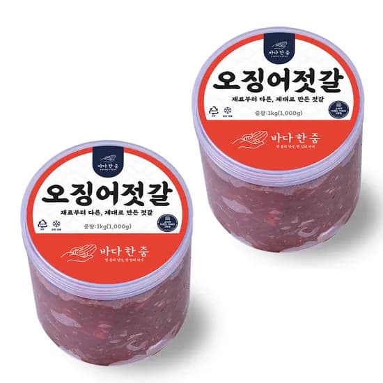바다한줌 오징어젓갈, 1kg, 2개