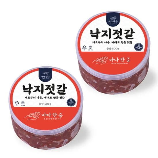바다한줌 최상급 저염 낙지젓갈 500g 2개