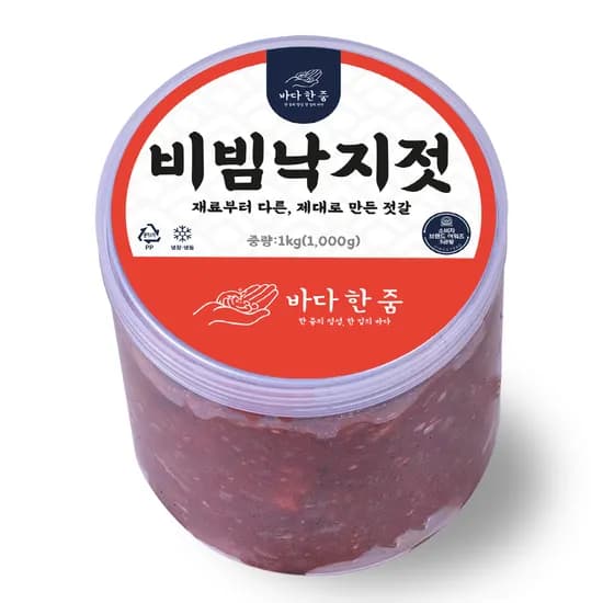 바다한줌 비빔낙지젓 저염 1kg 1개