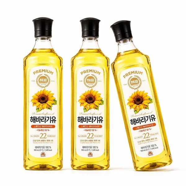 사조 해표 해바라기유 900ml 3병 21,000원