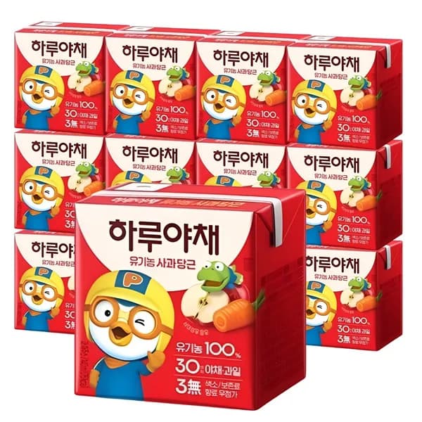 Hy 하루야채 유기농 사과당근 주스 140ml 18개 12,900원