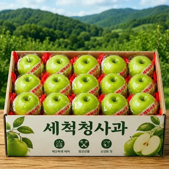 껍질째먹는 국내산 세척 사과, 고당도, 2kg, 1박스