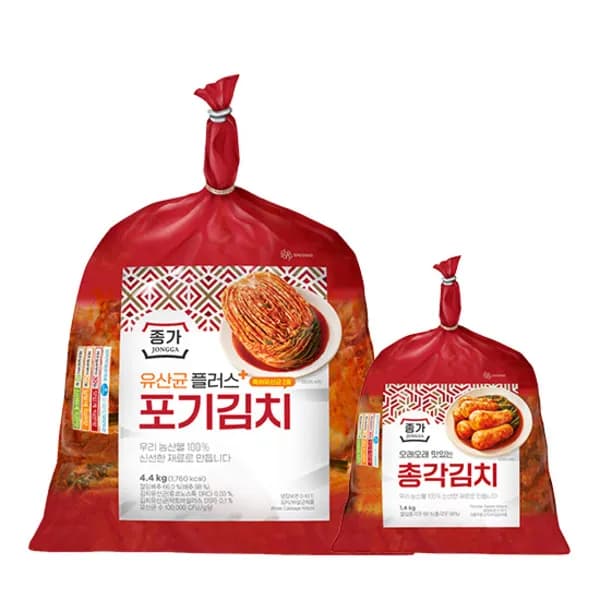 종가 유산균플러스 포기김치 + 총각김치 5.8kg 1개