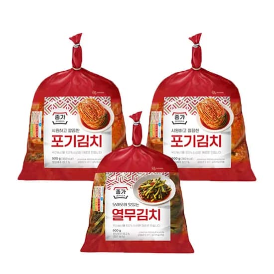종가 포기김치 900g 2개 외 열무김치 900g