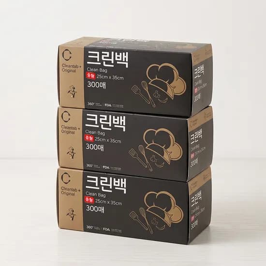 크린랩 식구 크린백 중 25x35cm 300매 3개