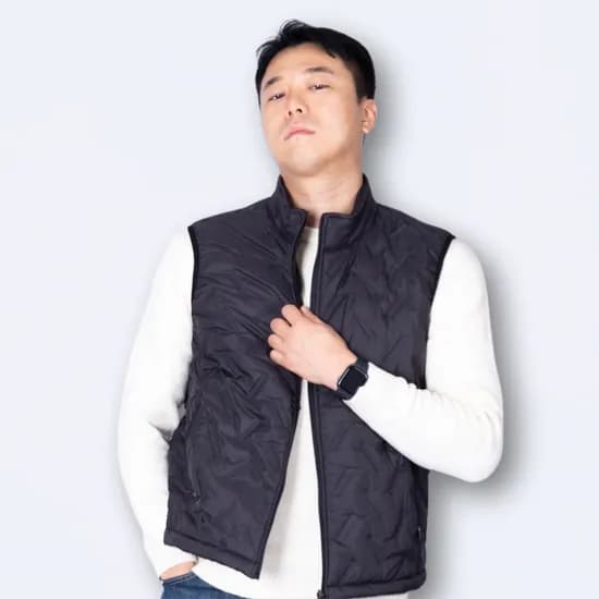 마찌 히트포뮬러 집업 경량 패딩조끼 블랙 L 1개