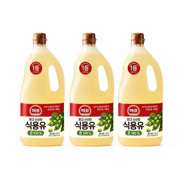 사조해표 콩기름 식용유 1.8L 3개 19,700원