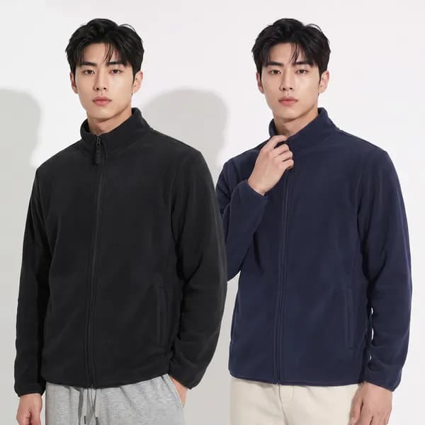 남성 라이트핫 폴라플리스 자켓 네이비+블랙 100 2장