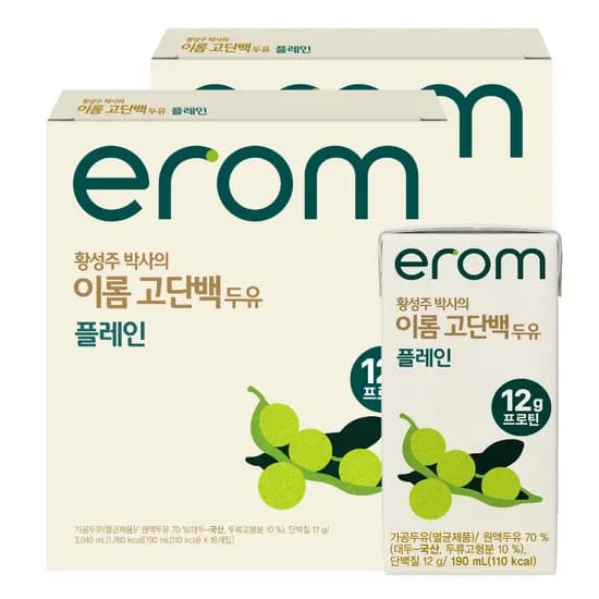 이롬 국산콩두유 고단백 플레인 190ml 32개
