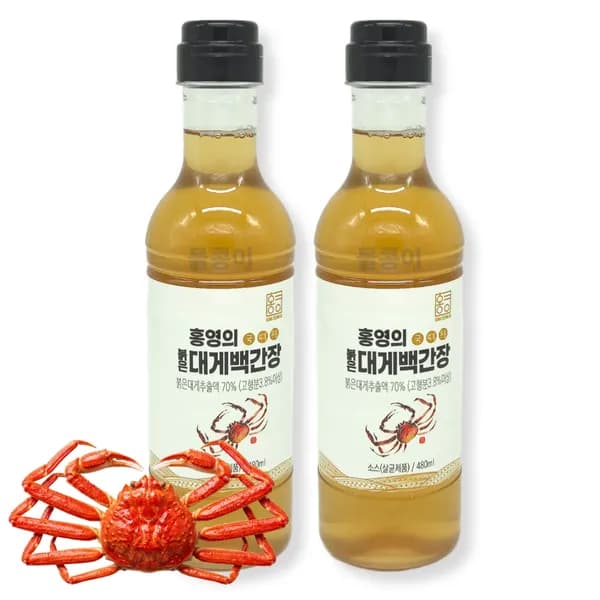 홍영의 붉은대게 백간장 국찌개무침간장 480ml 2개