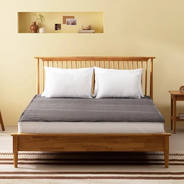 베네베딩 고밀도 누빔 방수 침대 패드 다크그레이 SK 180x210cm