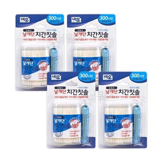 네오 2in1 날개단 치간칫솔 리필케이스 포함 300+15개입 4개세트 1개 14,900원
