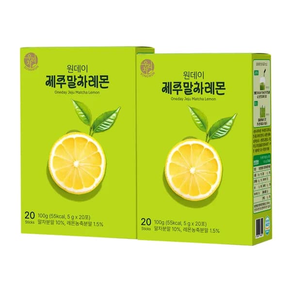 송원 원데이 제주말차 레몬티 5g 20스틱 2개 11,200원