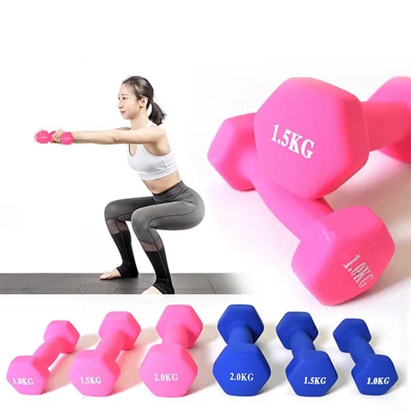 K4스포츠아몸디 초보자용 다이어트 육각 아령 파랑 2kg 2개