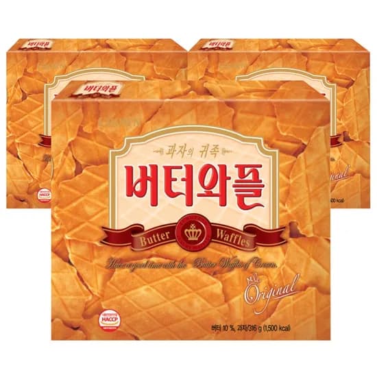 크라운 버터와플 316g 3개