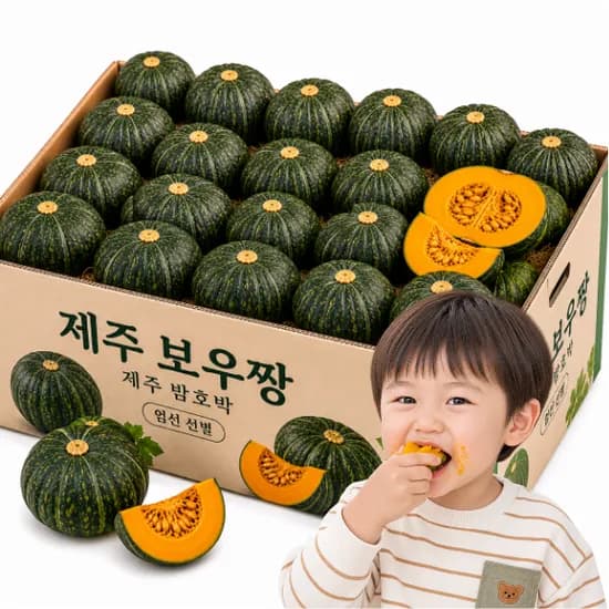 제주산 당도선별 미니 밤호박 보우짱, 특품, 5kg, 1박스