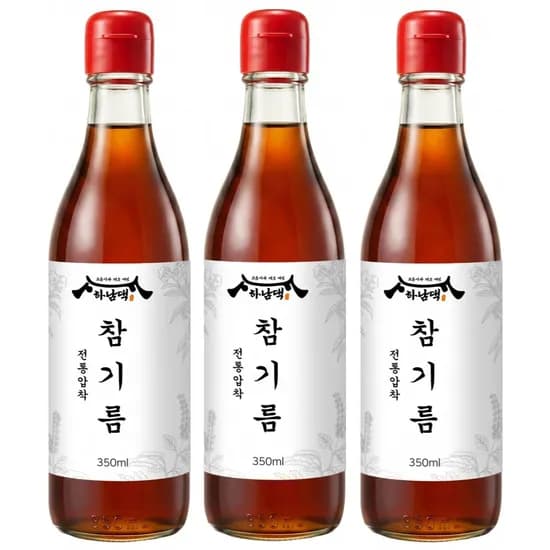 하남댁 전통 참기름, 350ml, 3병