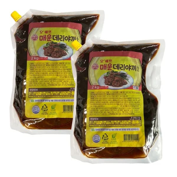 오뚜기 오쉐프 매운데리야끼소스 2kg 2개 14,500원