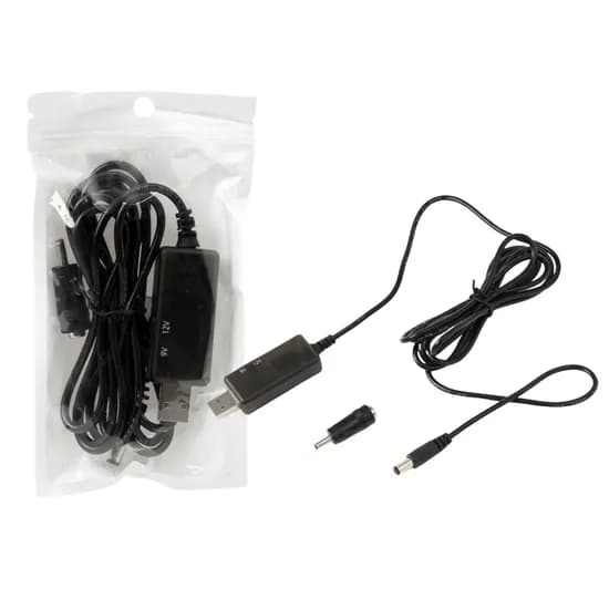 USB 승압 케이블, 5V to 9-12V, 2m, DC젠더 5.5 to 3.5, 공기청정기, 1개