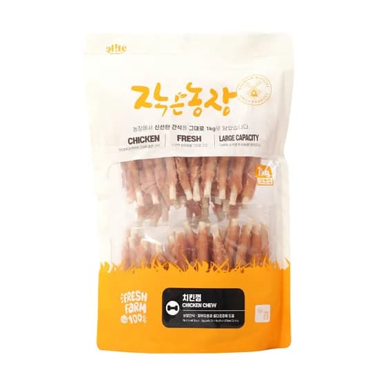 작은농장 강아지 대용량 간식 치킨껌 1kg 1개