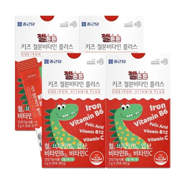 종근당 젤튼튼 키즈 철분비타민플러스 30포 4개