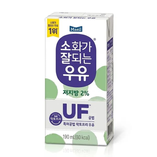 매일유업 소화가 잘되는 우유 저지방 190ml 24개