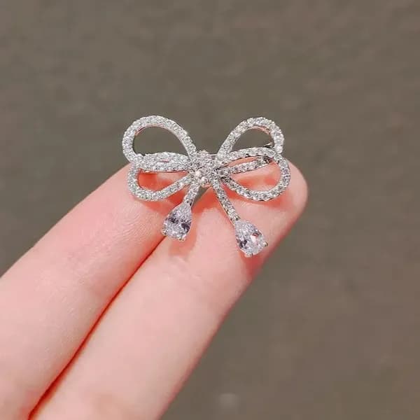 샤이닝 보석 리본 브로치 BC-34, SILVER 6,900원