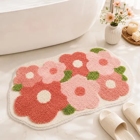 아룸 빨아쓰는 욕실 발매트 러블리플라워 40x60cm 1개