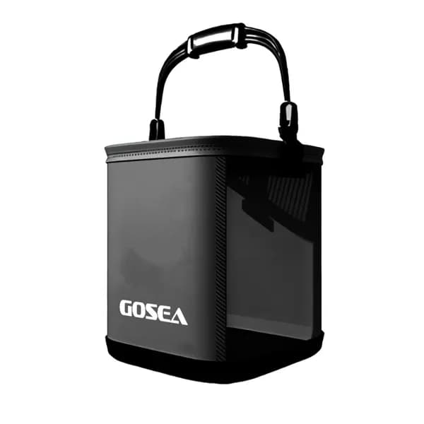 GOSEA 시크 블랙 접이식 투명 두레박, 블랙, 20cm, 1개