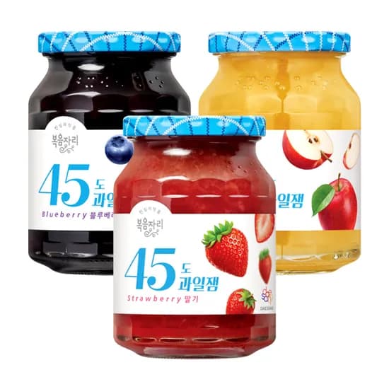복음자리 45도 과일잼 딸기잼 사과잼 블루베리잼 1050g 1세트