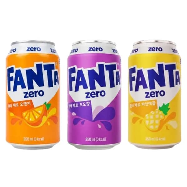 롯데칠성 환타 제로 오렌지 12개 + 포도 6개 + 파인애플 6개, 350ml, 총 24개 18,900원