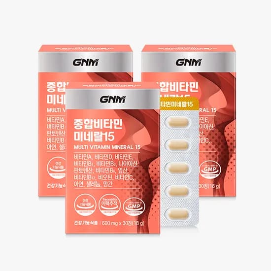 GNM 종합비타민미네랄 15, 30정, 3개