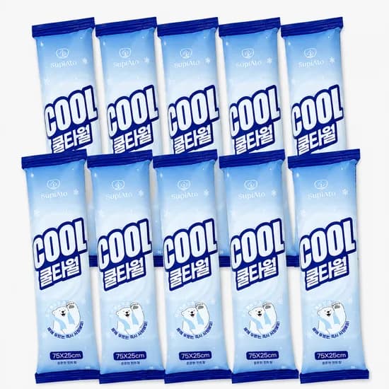 수피아토 쿨타월 냉감 스카프 화이트 10개입 1세트