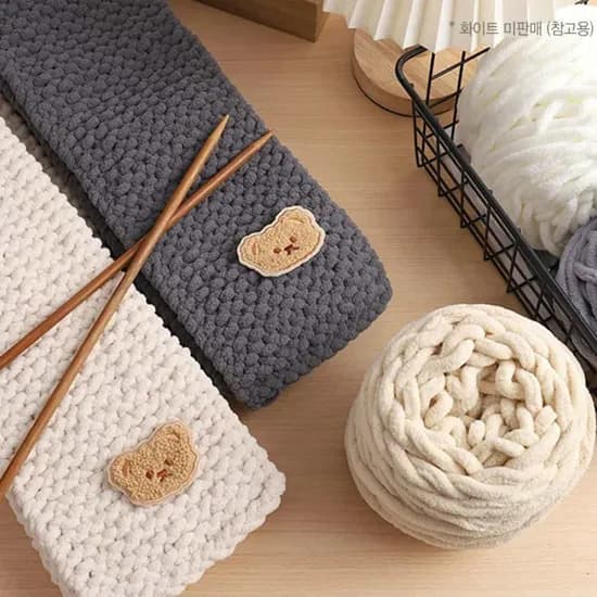 DIY 목도리 뜨개질 키트, 아이보리, 1개