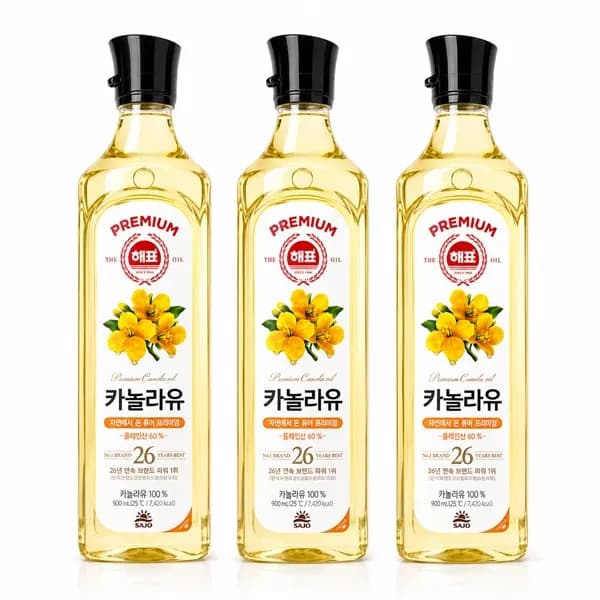사조 카놀라유 900ml 3개