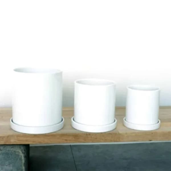 도자기 화분 소형 원통형 유광 13x13cm 1개