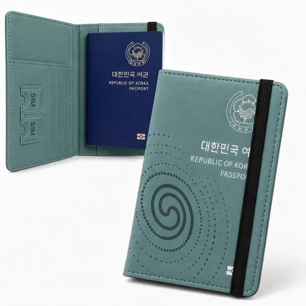 RFID 차단 여권지갑 케이스 민트 그린 1개