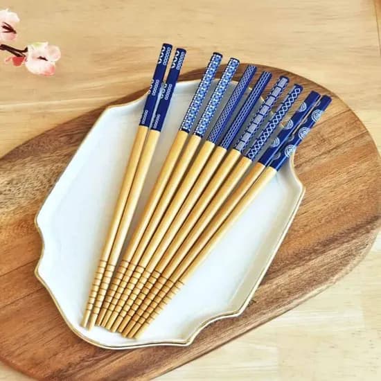 일본식 대나무 젓가락 세트, 블루, 5P, 1개