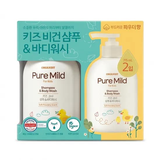 오가니스트 키즈 샴푸 앤 바디워시 715ml 2개