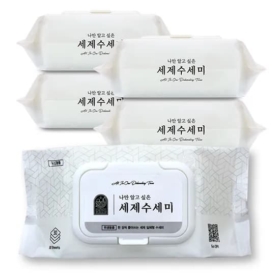 세제 일체형 일회용 수세미 30매입 5팩 1세트