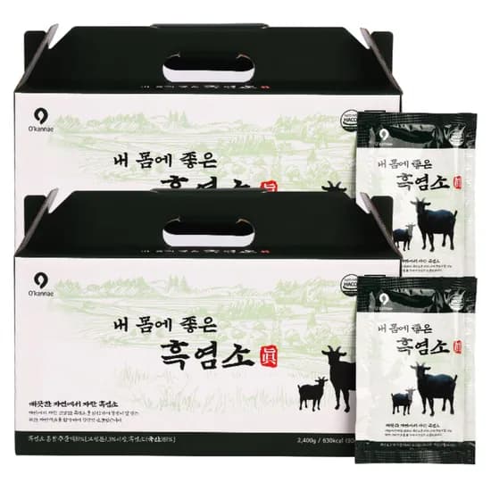 O'kannae 국내산 흑염소 진액 80ml 30포 2개