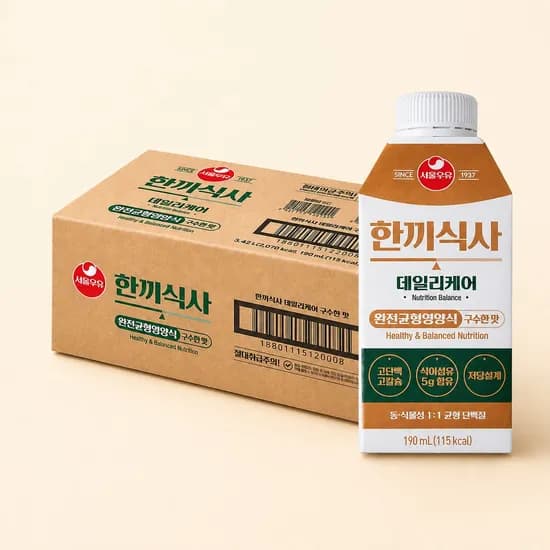 서울우유 한끼식사 데일리케어 구수한맛 190ml 18개