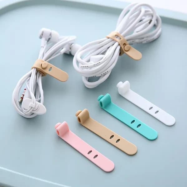 전선 정리 실리콘 밴드 4개 1세트 랜덤 6.3cm