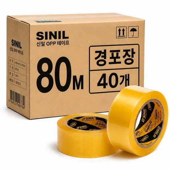 신일 포장용 박스 테이프 수성 OPP 투명 80m 48mm 40롤
