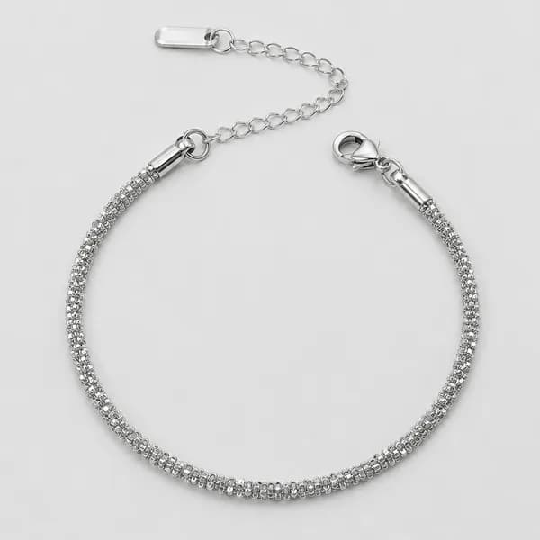 디어베리 써지컬스틸 글리터 플라워 체인 팔찌 NO.502 실버 15+5cm 1개 8,910원